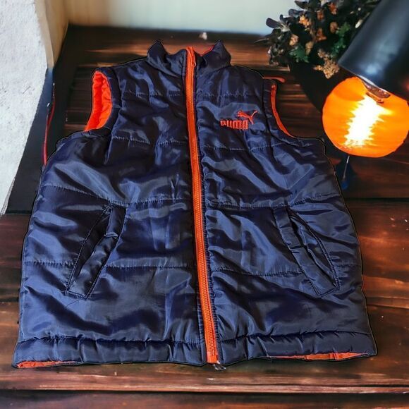 PUMA Boy’s Reversible Puffer Vest (Small) - Picture 1 of 4